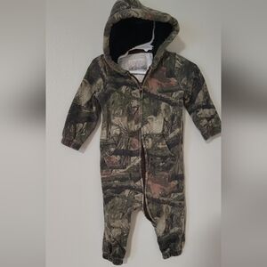 Ocean coast Fleece CAMO Zipup Hooded Baby One Piece Cold Weather Suit 18 Months